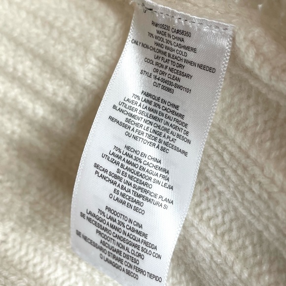 Equipment | Nigel Ivory Button Sweater Wool Cashmere Small - Picture 4 of 7